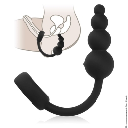 Фото шариковый массажер простаты анальная пробка с кольцом на пенис в профессиональном Секс Шопе