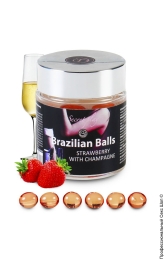Фото кульки з масажним маслом 6 strawberry with sparkling wine brazilian ba в профессиональном Секс Шопе