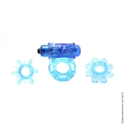 Кольца и лассо на член ❤️ из резины - набір climax kit in neon blue фото