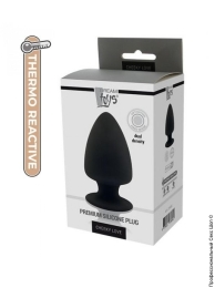 Фото термоактивная анальная пробка premium silicone plug m black, 11х6,3см в профессиональном Секс Шопе