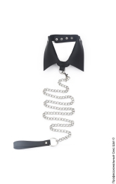 Фото комір з ланцюгом для бдсм-ігор - madam collar black в профессиональном Секс Шопе