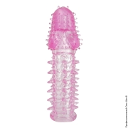 Насадки на член ❤️ со стимуляцией влагалища - насадка на пеніс textured penis extender and vibe sleeve фото