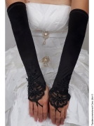 Рукавички - чорні довгі рукавички фото