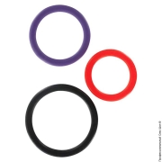 Кольца и насадки ❤️ без вибрации - ерекційні кільця toy joy triple rings multicolor 3pcs фото