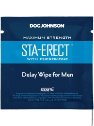 Фото пролонгують серветка з феромонами doc johnson sta-erect delay wipe for men в профессиональном Секс Шопе