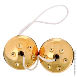 Фото вагинальные шарики золотистого цвета gold metal balls в профессиональном Секс Шопе