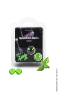 Массажное масло для тела, масла и свечи для эротического массажа - набір кульок з масажним маслом 2 mint brazilian balls set фото