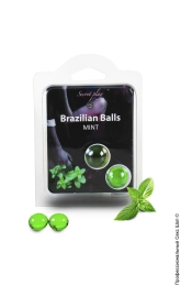 Фото набір кульок з масажним маслом 2 mint brazilian balls set в профессиональном Секс Шопе