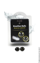 Фото набор шариков с массажным маслом 2 relax &amp; comfort effect brazilian balls set в профессиональном Секс Шопе