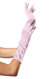 Фото leg avenue elbow length satin elbow gloves - атласные перчатки, s-l (розовый) в профессиональном Секс Шопе