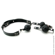 Комплекты и наборы BDSM аксессуаров - набор кляпов ball gag training system black фото