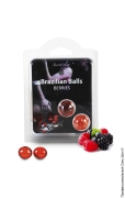 Массажное масло для тела, масла и свечи для эротического массажа (сторінка 2) - набір кульок з масажним маслом 2 berries brazilian balls set фото