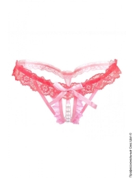 Фото рожеві трусики з вирізом і намистинами в профессиональном Секс Шопе