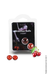 Фото набір кульок з масажним маслом 2 cherry brazilian balls set в профессиональном Секс Шопе