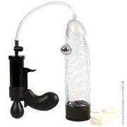 Віброяйця - вакуумна помпа penis shaped with pump pistol grip device фото