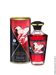 Фото разогревающее масло shunga aphrodisiac warming oil - blazing cherry (вишня) в профессиональном Секс Шопе