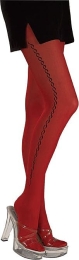 Фото rubies - яркие колготки с принтом, s-l (красный) в профессиональном Секс Шопе