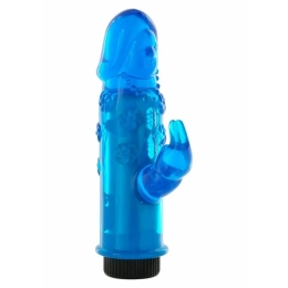 Фото seven creations mini rabbit vibe blue - вибратор с отростком, 12.5х3.5 см в профессиональном Секс Шопе