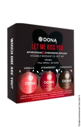Фото набір масажних масел - dona let me you kiss в профессиональном Секс Шопе