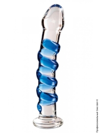 Фото скляний фалоімітатор з рельєфом - icicles no. 5 в профессиональном Секс Шопе