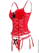 Женская сексуальная одежда и эротическое белье (сторінка 56) - сексуальний комплект білизни червоного кольору фото