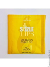 Фото масажний гель-пробник sensuva - sizzle lips pina colada в профессиональном Секс Шопе