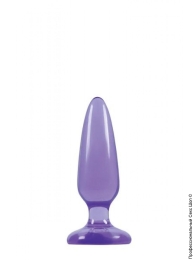Фото гелевая анальная пробка jelly rancher pleasure plug small purple, 10х3,5см в профессиональном Секс Шопе