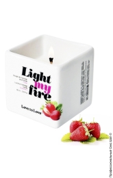 Фото масажна свічка - love to love light my fire strawberry, 80ml в профессиональном Секс Шопе