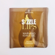 Массажное масло - sensuva - sizzle lips salted caramel - пробник массажного геля, 6 мл. фото
