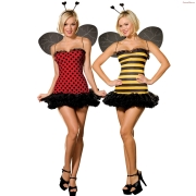 Зверюшки и Пчелки - dreamgirl - buggin out - двустороннее платье пчелы и божьей коровки, s фото