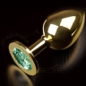Малая золотистая анальная пробка с кристаллом - Малая золотистая анальная пробка с кристаллом